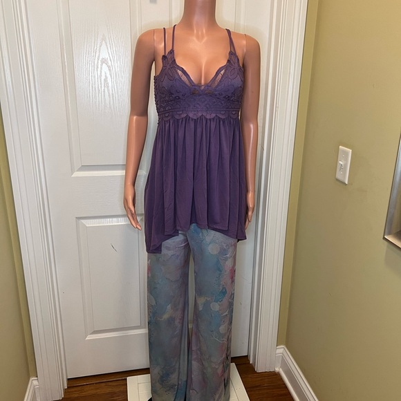 Purple Crochet & Lace Tunic Tank Dress Top NWT - Picture 7 of 8